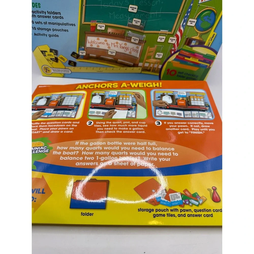 Lakeshore Learning Time & Measurement Elementary Folder Games Grades 2-3 COMPLET